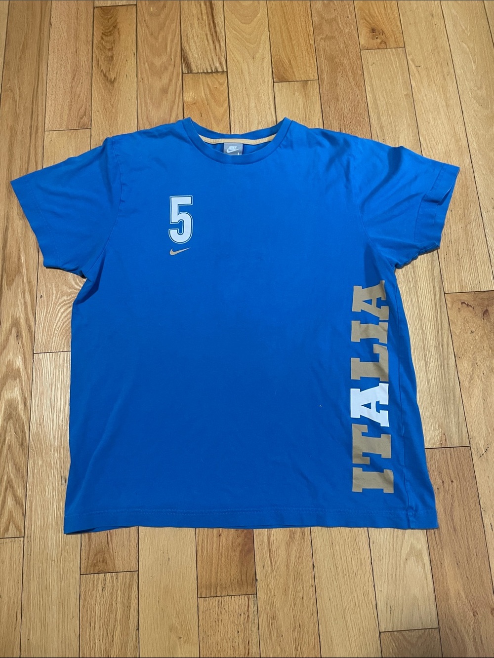 Nike Royal Blue Italia Graphic Tee with Number 5